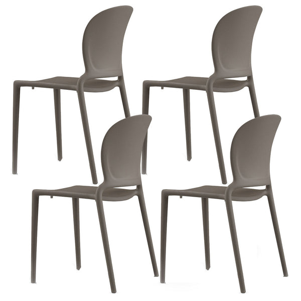 Set 4 Sedie Impilabili 83x48x55 cm in Polipropilene e Fibra di Vetro Jasmine Tortora prezzo