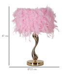 Lampada da Tavolo Cart Rosa Ø25x47 cm in Ferro e Plastica Rosa e Bianco      