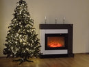 Camino Elettrico da Pavimento 120x127x30 cm Effetto Fiamma 1950W Neon & Mirabella Bianco/grigio