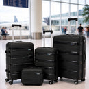Set 3+1 Valigie Rigide e Beauty Case da Viaggiocon Maniglia Telescopica Nero       