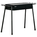 Barbecue a Carbonella 94x39x70 cm 2 Griglie e Cestini Laterali in Acciaio e Metallo Nero   
