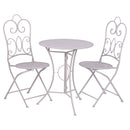 Set Bistrot Tavolo e 2 Sedie da Esterno in Ferro Bianco Provence Breakfast      