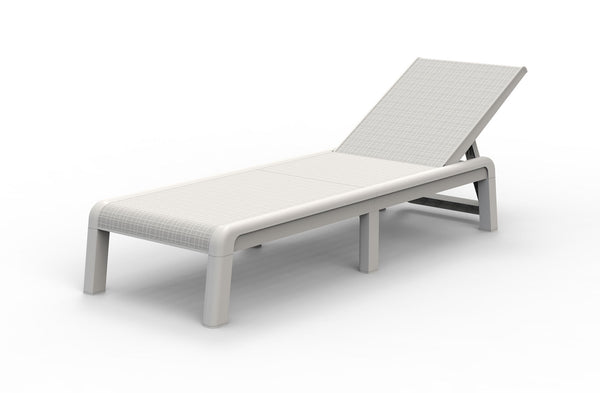 Lettino da Giardino Prendisole 187,5x58x29 cm Reclinabile in 4 Posizione Keter Mallorca Effetto Juta Bianco prezzo
