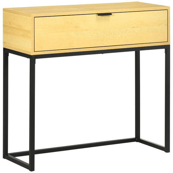 prezzo Consolle 1 Cassetto 80x30x76 cm in Legno e Acciaio Legno e Nero