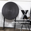 Tavolo da Giardino Ø60x73 cm Rotondo e Pieghevole in Acciaio e HDPE Grigio Scuro      