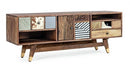 Mobile TV 2 Ante 3 Cassetti 140x40x48 cm in Legno
