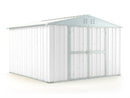 Casetta Box da Giardino in Lamiera di Acciaio Porta Utensili 327x307x217 cm Enaudi Bianco