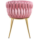 Set 2 Sedie per Sala da Pranzo e Ufficio in Velluto Rosa Antico Sedia Ergonomica