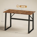 Scrivania per Camera Stile Industriale 120x60x76 cm con Angoli Arrotondati in Legno e Acciaio Nero e Marrone      