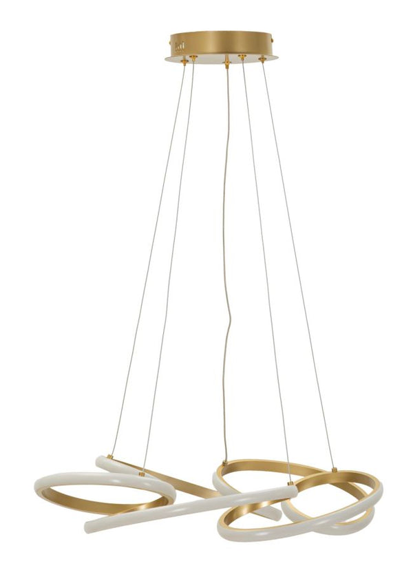 online Lampadario LED Glovy Gold Ø55x120 cm in Alluminio e Ferro e PVC Oro e Bianco