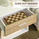 Set 2 Comodini 1 Cassetto 47,5x40x45 cm in Truciolato Bianco e Legno Naturale