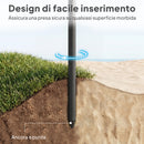 Ombrellone da Spiaggia Inclinabile Ø150x185 cm con Borsa per Trasporto in Poliestere e PA Grigio Scuro      