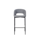 Set 2 Sgabelli 50x52xH89 cm in Tessuto Greta Grigio Chiaro e Nero