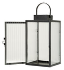 Lanterna Simply 15,5x15,5x28,5 cm in Metallo e Vetro Nero      