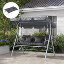 Set 4 Cuscini da Giardino per Schienale e Seduta con Imbottitura in Poliestere Grigio Carbone