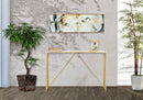 Console Easy 120x40x80 cm in Ferro e MDF e Specchio Oro      