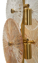 Lampada da Tavolo Osaka 20x18x66 cm in Ferro e Vetro Oro e Marrone e Trasparente      