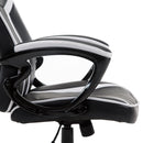 Sedia da Gaming Altezza Regolabile in Similpelle Bianco e Nero 