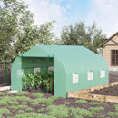 Serra da Giardino 3.5x3x2m Serra con Tetto a Spiovente in PE per Piante Verde 