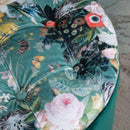 Pouf Contenitore Poggiapiedi Ø51x38 cm in Tessuto  Verde