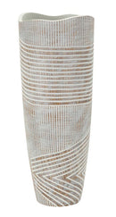 Vaso Resina Woody Ø18x45 cm in Resina Bianco effetto lavato      