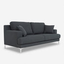 Divano 3 Posti 197x87x87 cm in Tessuto Grigio Scuro
