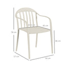 Set 4 Sedie da Giardino 57x54x78 cm Impilabili con Schienale Alto in PP Bianco