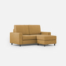 Divano 2 Posti con Pouf 168x145x85 cm Sakar in Tessuto Ocra