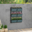 Orto Verticale a 3 Livelli con 6 Vasi 52x14x66 cm in Acciaio e Plastica Verde Scuro