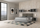 Letto Matrimoniale con Alzata Comoda Struttura Cemento con Cuscini in Similpelle Antea Cappuccino Varie Misure
