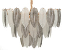 Lampadario Leafy Ø60x40 cm in Vetro e Ferro Multicolor      