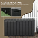 Baule Cassapanca da Esterno 122,4x62x64,5 cm Capacità da 366L in Plastica Nero  