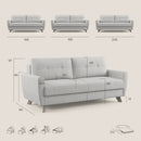 Divano Letto 3 Posti 208x97x96 cm in Tessuto Beige