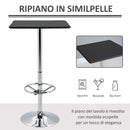 Tavolino da Bar Alto 64x64x109 cm Piano in Similpelle Nero