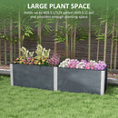 Fioriera da Giardino con Fondo Aperto in Legno Composito e Alluminio 200x50x56 cm Grigio