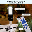 Faretto Solare a LED da Giardino 68x37x16 cm in Alluminio Argento Nero e Bianco