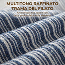 Poltrona Salotto Imbottita 73x80x80 cm con Braccioli Cuscino Lombare e Seduta Ampia in Tessuto Effetto Lino Blu      