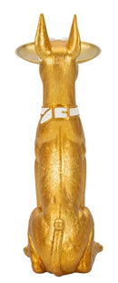 Decorazione Cane Pit Svuotatasche 27x51x74 cm in Resina e Metallo Oro      