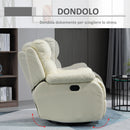 Poltrona Relax Reclinabile con Poggiapiedi in Similpelle Bianca