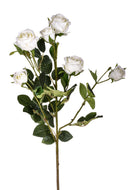 Set 2 Rami Artificiali con Rosa Altezza 74 cm Bianco