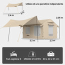 Tenda da Campeggio Gonfiabile con Pompa 320x230x205 cm Impermeabile 3000mm e Antivento Cachi      