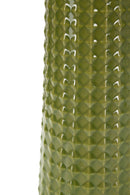Lampada da Tavolo Gliss Verde Ø30x52 cm in Ceramica e Ferro e Tessuto Verde e Bianco      