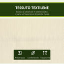 Dondolo 2 Posti 140x118x162 cm in Acciaio e Poliestere Beige