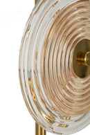 Lampada da Tavolo Venice Ø25x63 cm in Vetro e Ferro Oro e Naturale e Marrone      