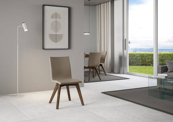Sedia 52x52x87 cm Trudy gambe noce in Similpelle Tortora online