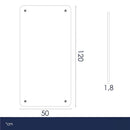 Pannello Fonoassorbente da Parete con Fori 120x50 cm Kit di 4 distanziali Coprivite Cromo Finitura Antracite    