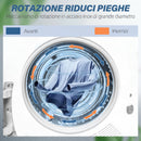 Mini Asciugatrice Portatile 48x43x57 cm Capienza 4 kg 5 Programmi 800W Fino 60℃ Timer Tamburo in Acciaio Inox Bianco      