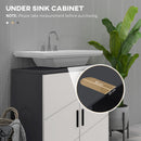 Mobile Sotto Lavabo Bagno 2 Ante 60x30x60 cm in Legno Grigio