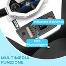 Quad Elettrico per Bambini 12V con 2 Motori Sospensioni Fari LED MP3 Bianco      