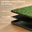 Tappetino Erboso Lavabile per Cani 76x50,5 cm con Erba Artificiale e Vassoio per Uso Interno ed Esterno       